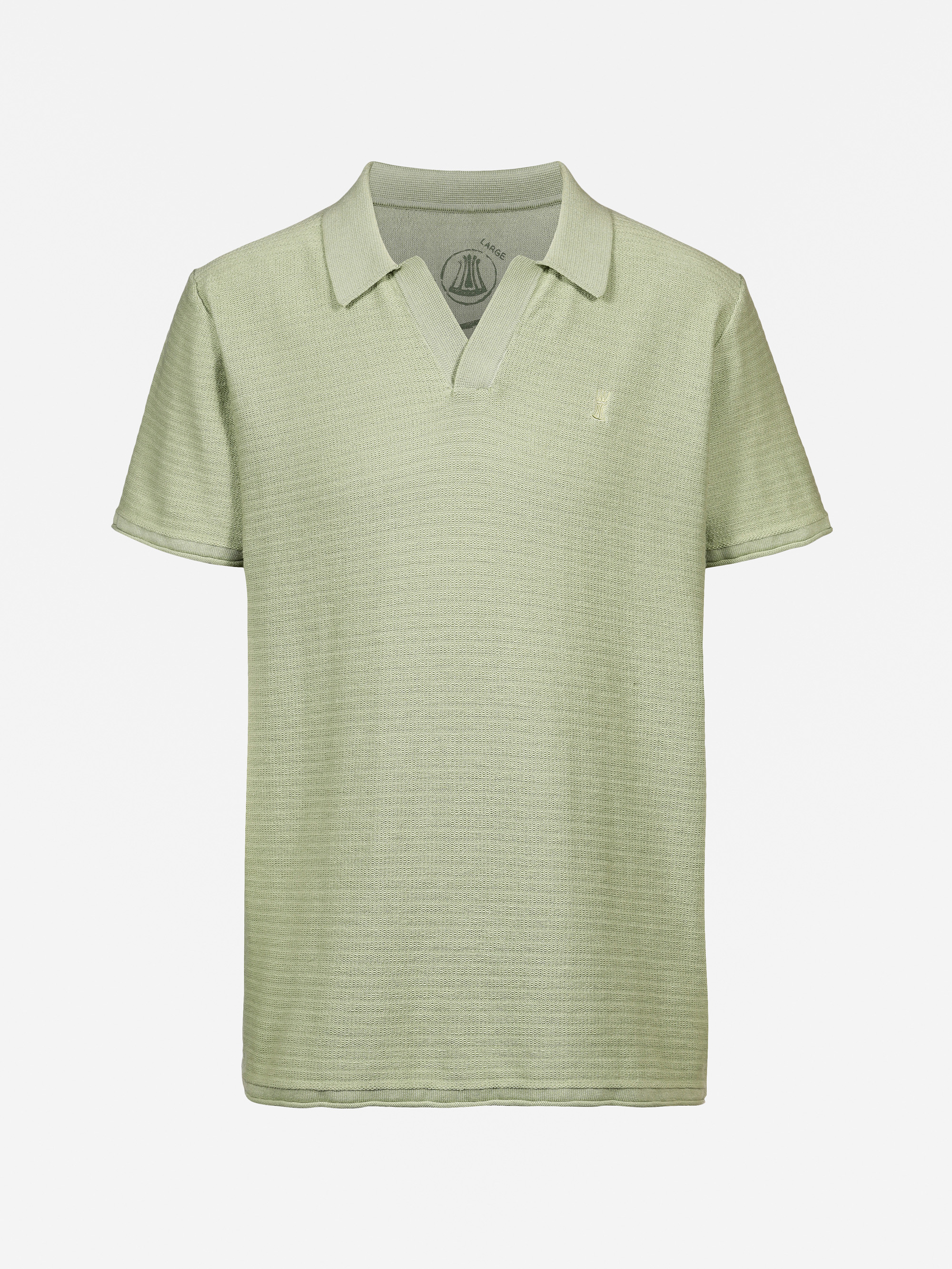 Modell Til Poloshirt aus gerippter Baumwolle