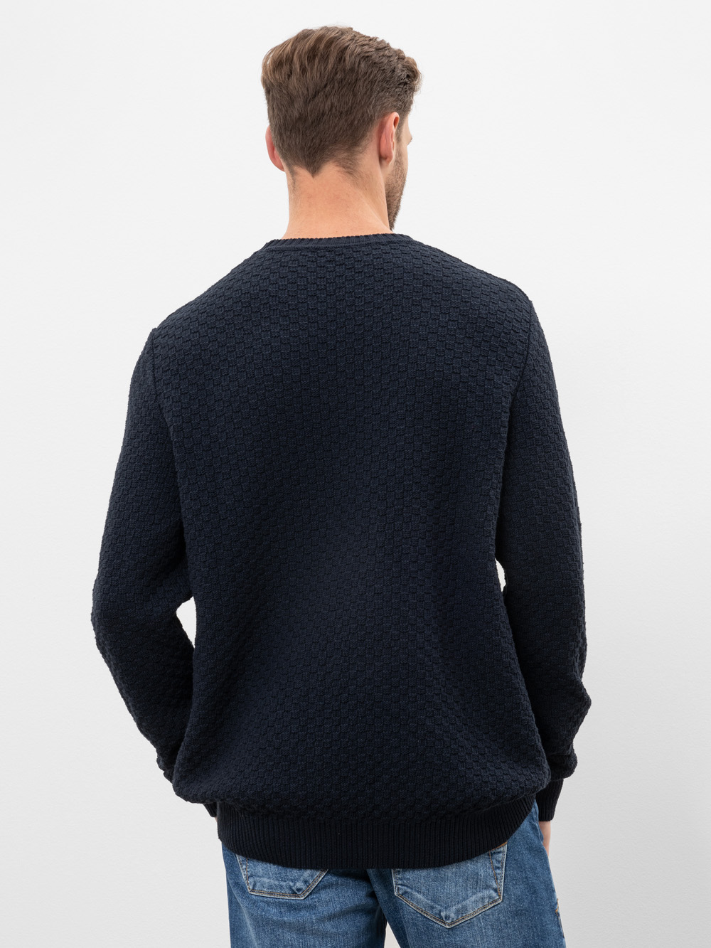 Modell Crewl Pullover aus Baumwollmix mit Struktur