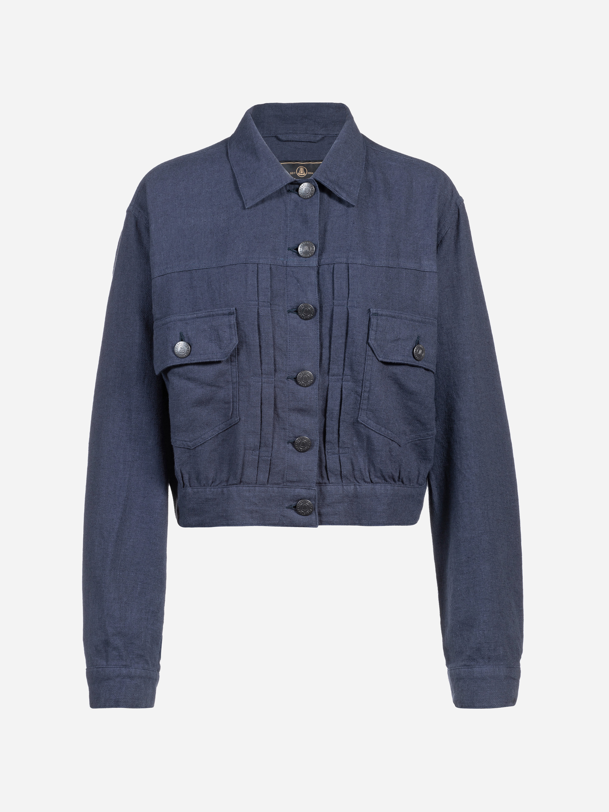 Modell Dotty Jeansjacke aus Leinen mit Baumwolle