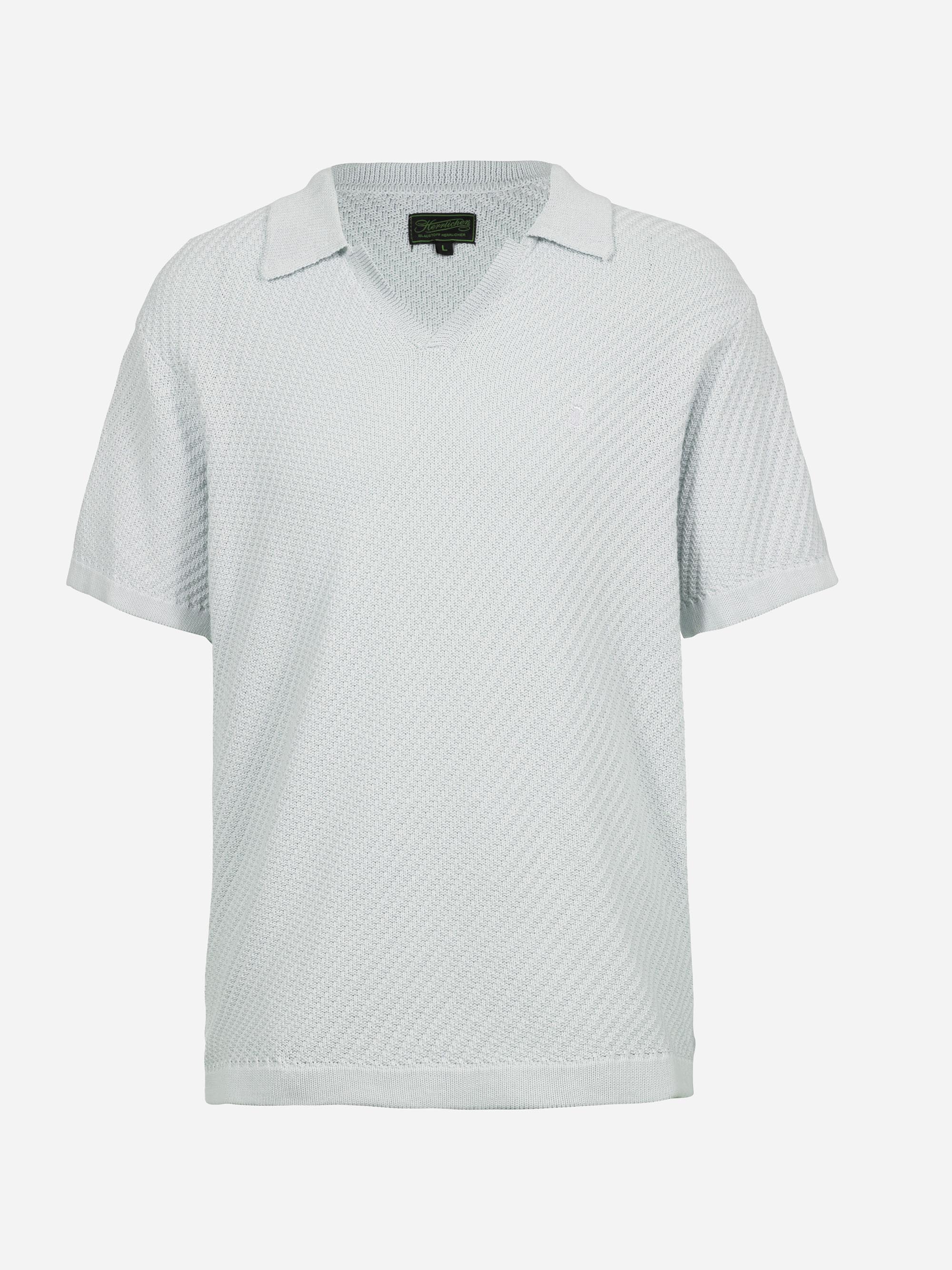 Modell Aidan Strick Polo aus Leinen mit Baumwolle