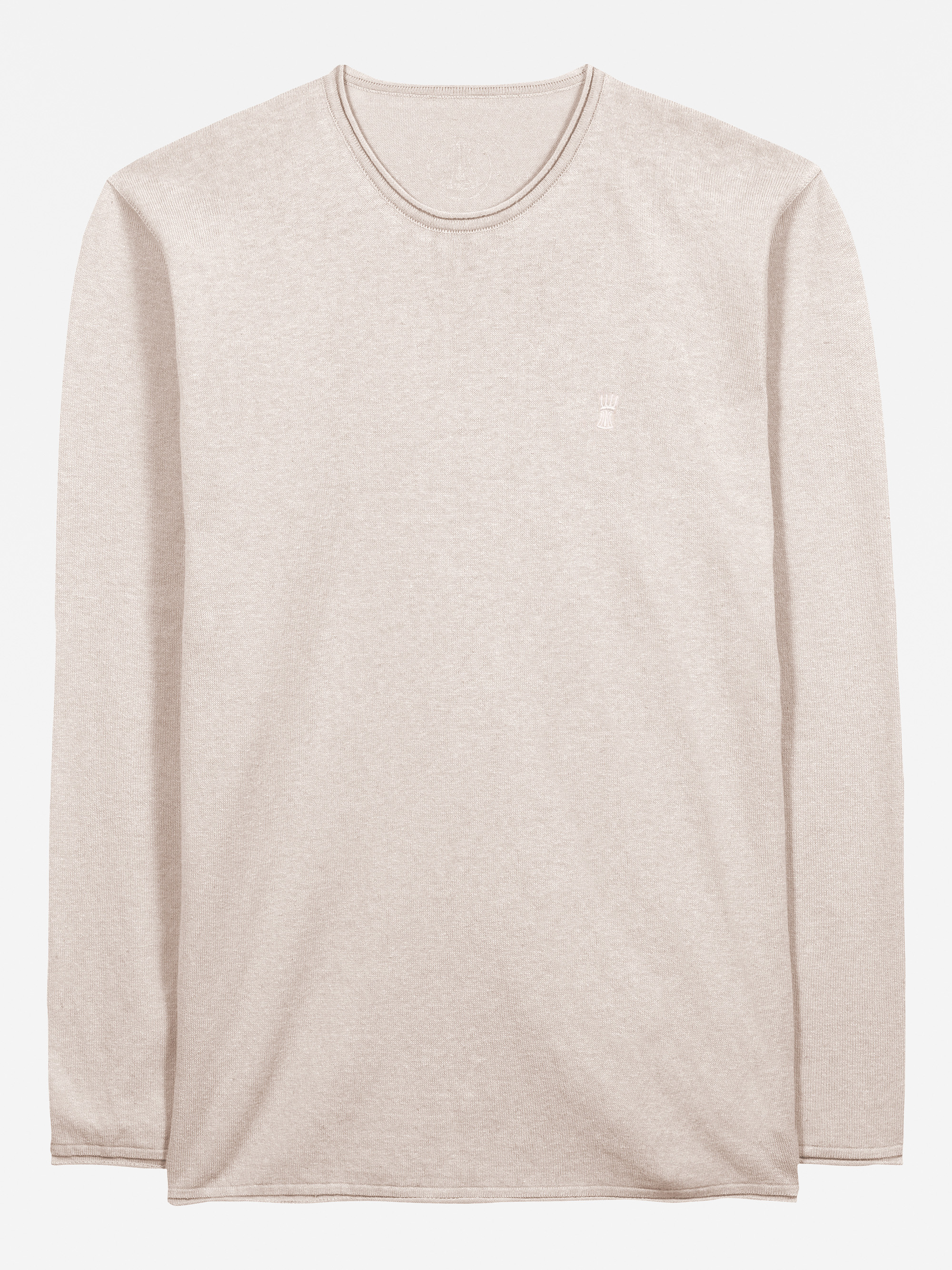 Modell  Til Feinstrickpullover aus Baumwolle und Leinen