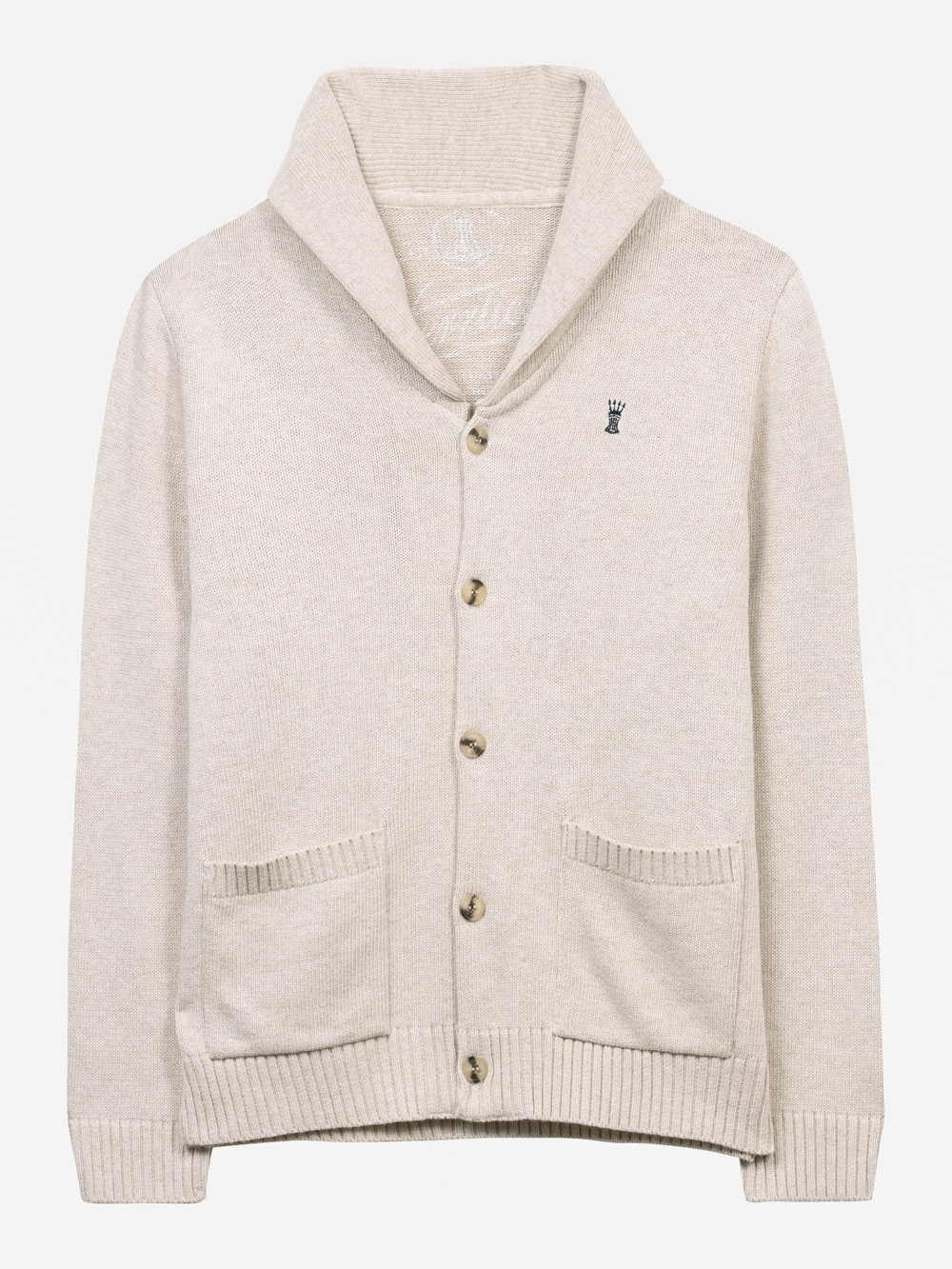 Modell Benno Cardigan mit Schalkragen