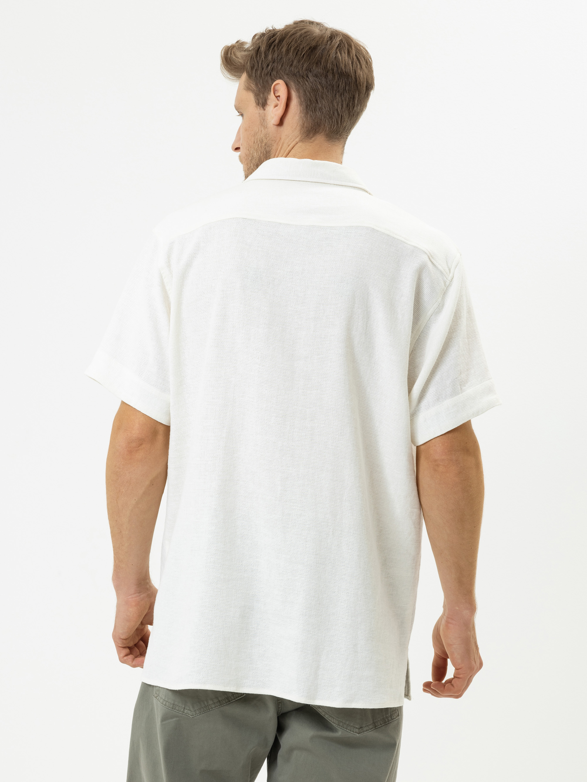 Modell Dexter Kurzarmhemd aus Leinen Canvas Mix