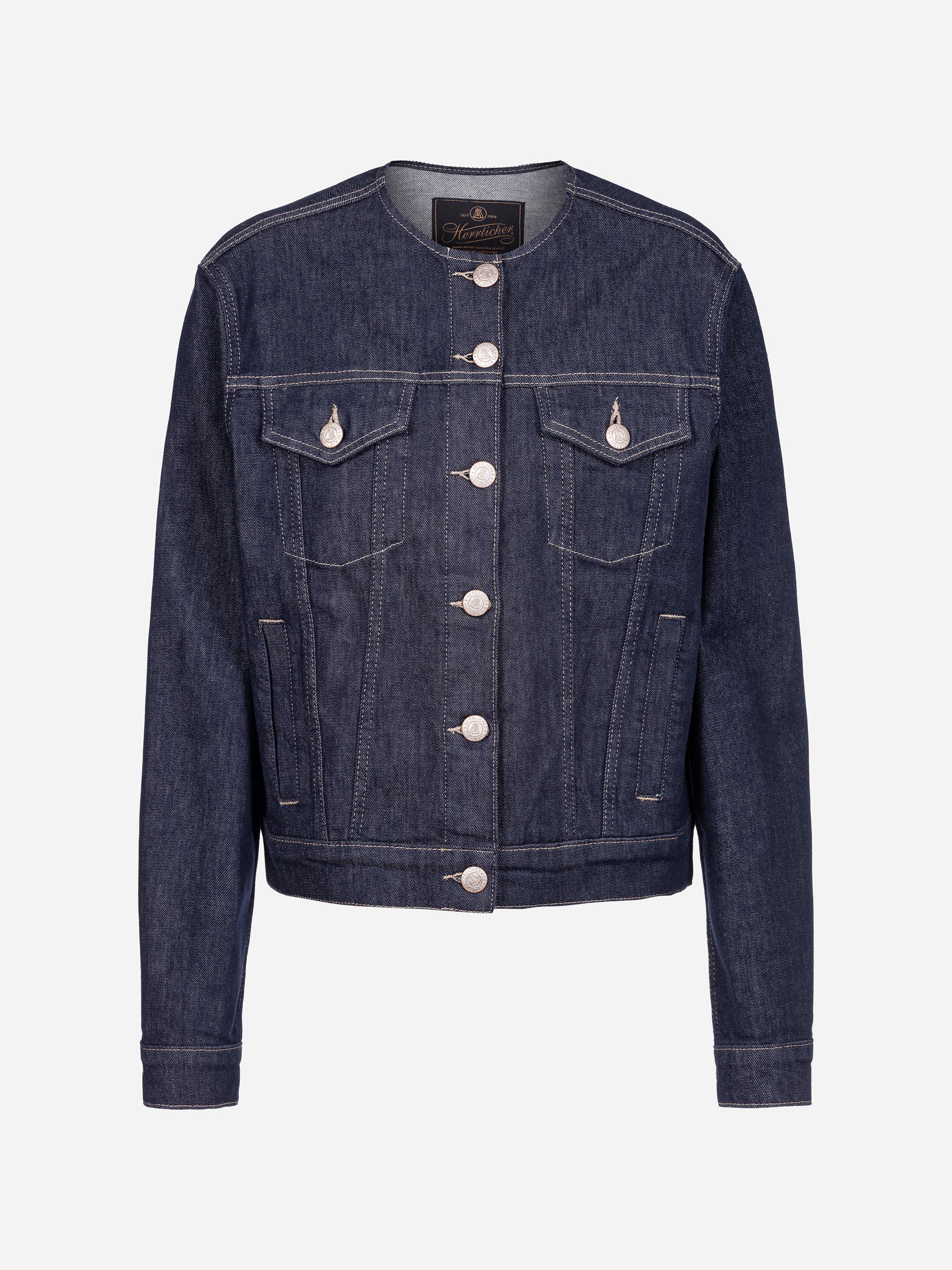 Modell Hannelore Jeansjacke ohne Kragen