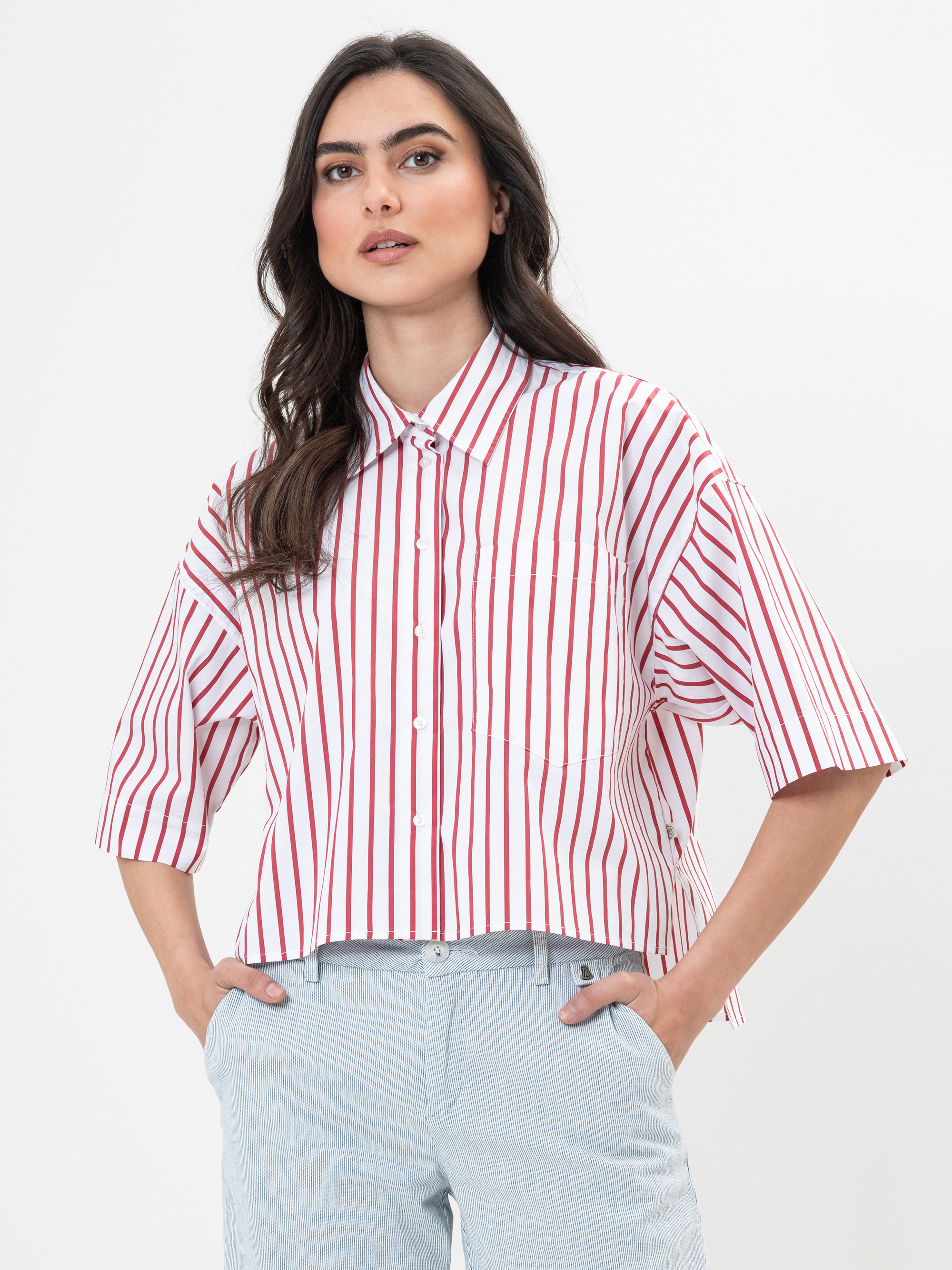 Modell Perlina Bluse aus Popeline