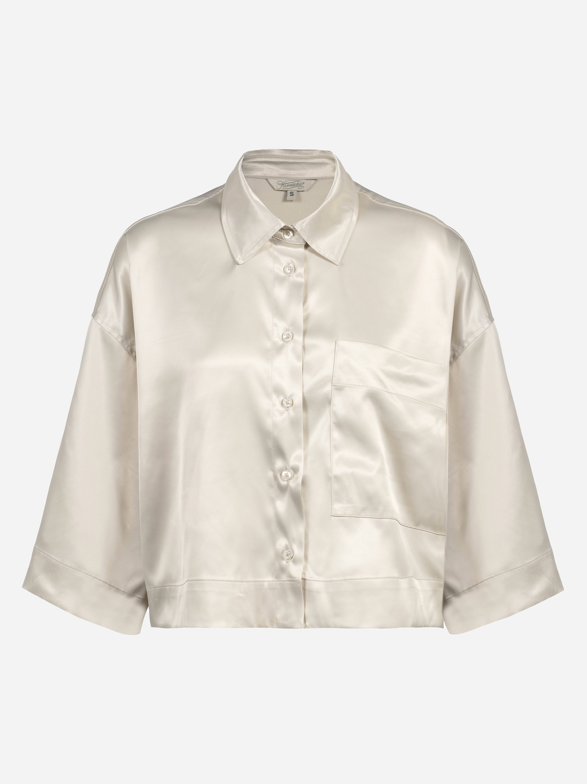 Modell Jess Kurzarm-Bluse aus Satin