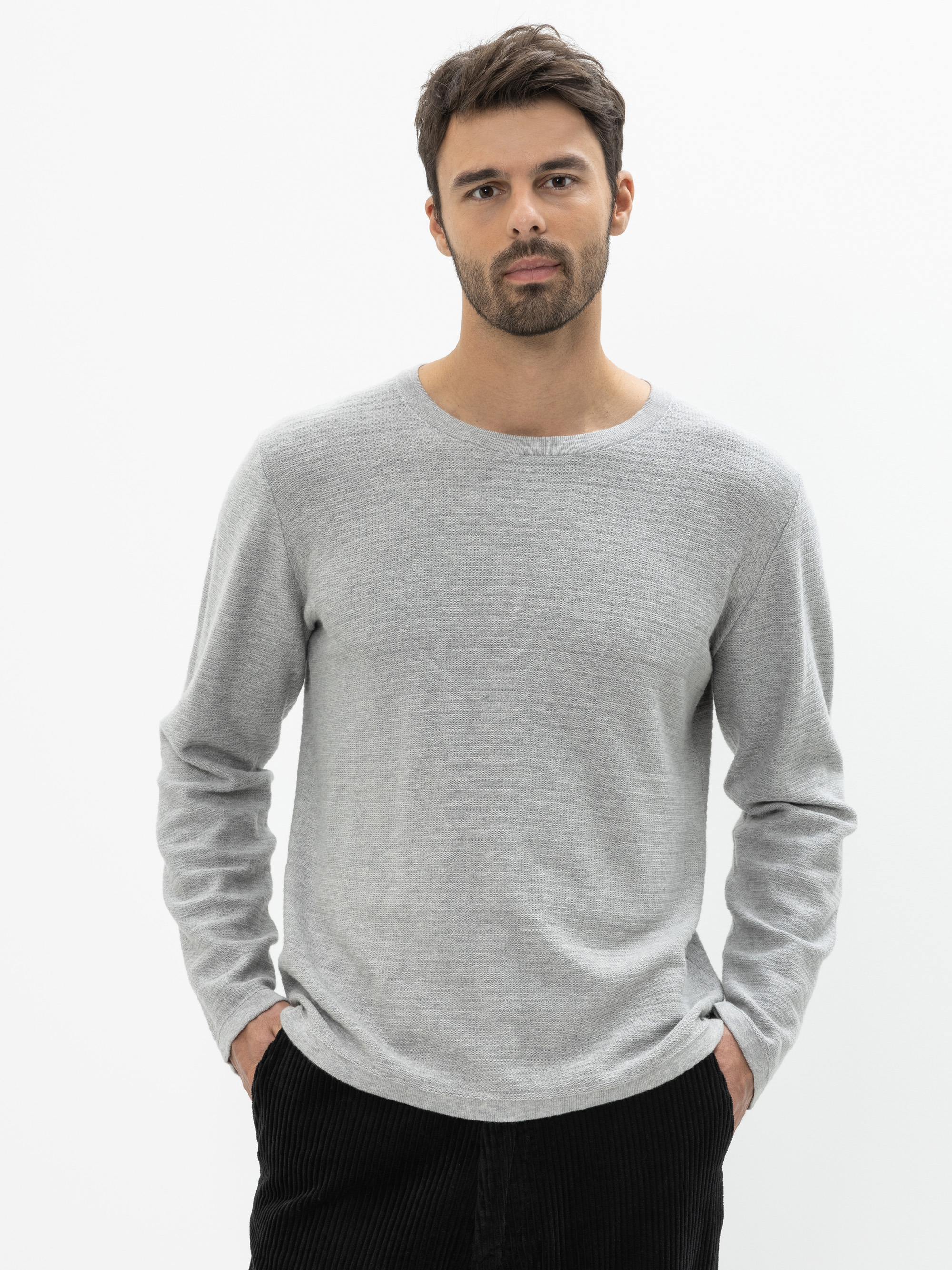 Modell Lucas Feinstrickpullover aus Baumwolle