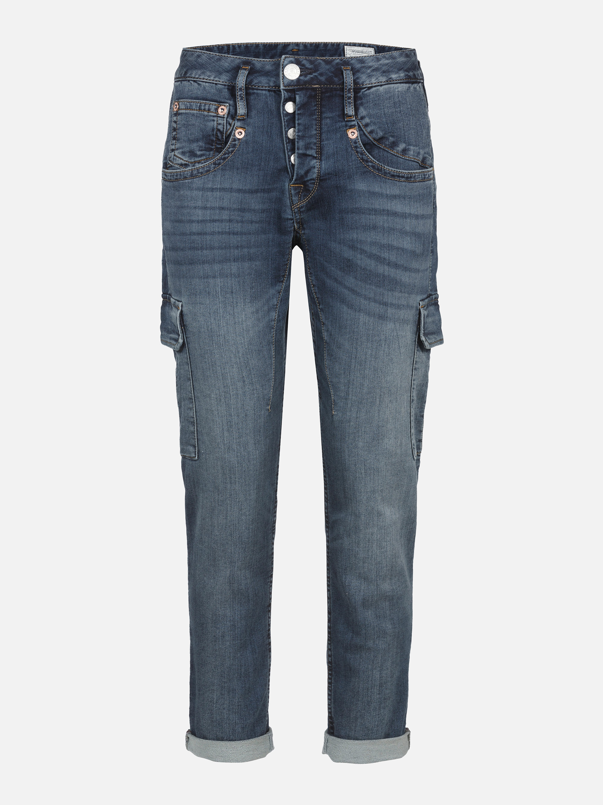 Modell Shyra Cargo Jeans aus Sweat Denim